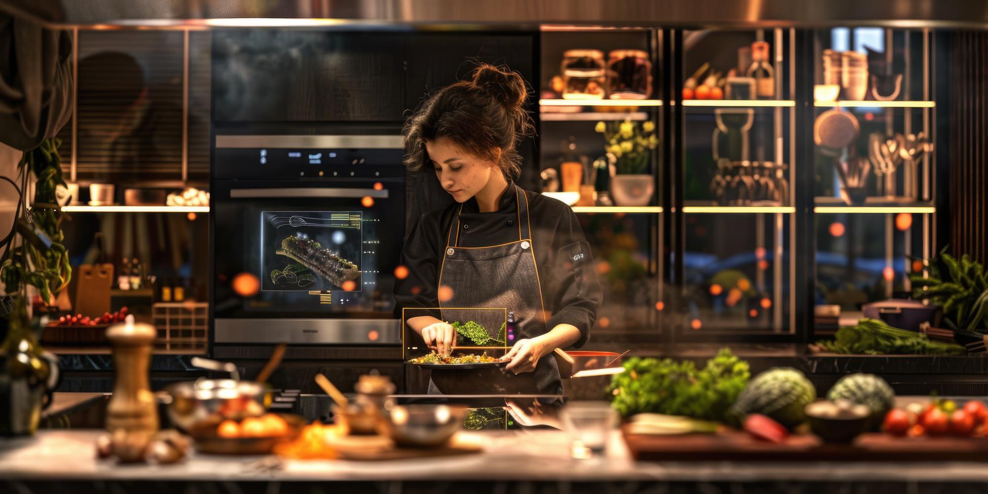 Studio culinario digitale e attrezzatura moderna